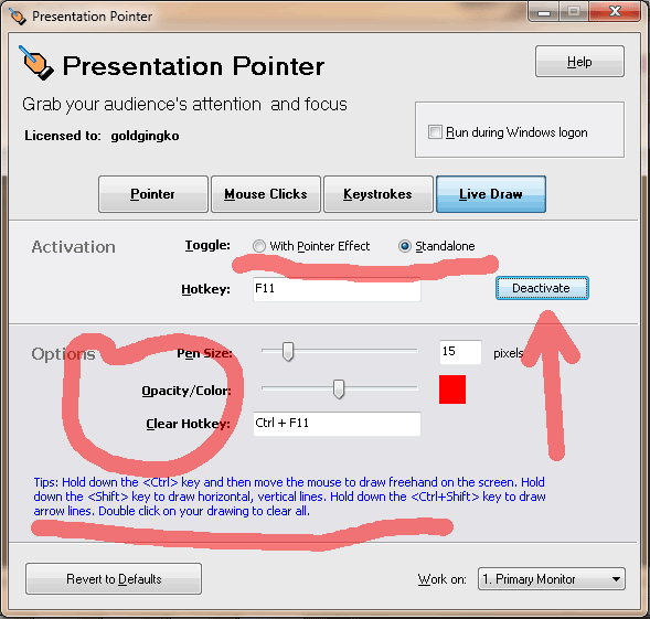 Windows 7 Portable Presentation Pointer 1.5.2 full